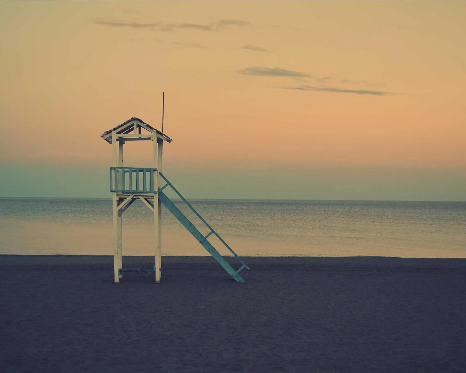 A quiet beach at the end of the day